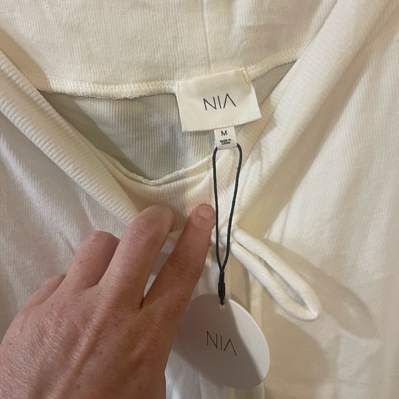 New!!! Revolve/ Anthro Nia Cream Drawstring knit Shorts - Picture 2 of 3